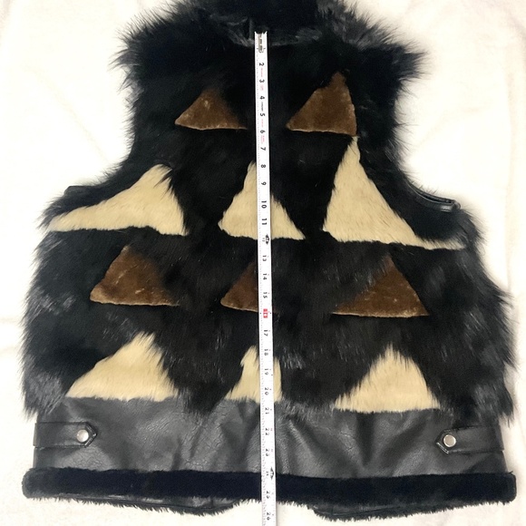 DONNA SALYERS FABULOUS FURS FAUX FUR FULL ZIP MULTICOLORED VEST SIZE XL - Picture 14 of 14